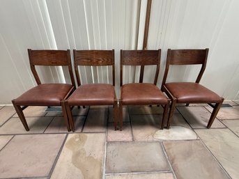 Mid Century Modern Leather Seat Chairs