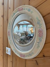 Oval Carved Floral Wood Mirror