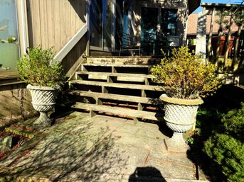 Set Of Faux Concrete Planters