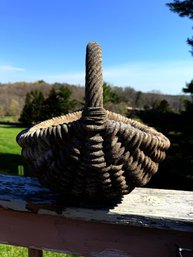 Cast Stone Or Concrete Handled  Basket Planter