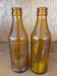 Vintage Pectin Bottles Made Of Amber Glass