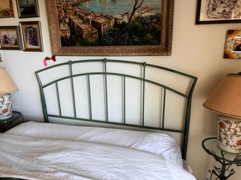Soft Sage Green Decorative Metal Bed Frame