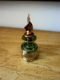 Vintage Egyptian Hand-blown Glass Perfume Bottle