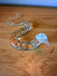 Decorative Clear Glass Collectible Sculpture Snake