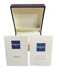 Raymond Weil Watch Box Presentation Case Display Empty With Booklet