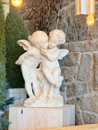 Classical-style Statue Of Two Cherubs Or Putti In A Playful And Affectionate Pose