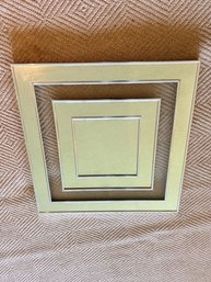 MCM Geometric Brass And Glass Double Framed Mirror