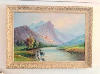 Alpine River At Dawn (or Tranquil Mountain Stream) By P. Dario