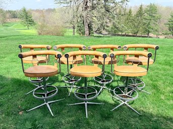 Authentic 1970S  Daystrom Furniture Swivel Bar Stools - Set Of 7