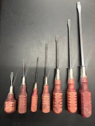 Vintage 7 Piece Wood Handle Screwdriver Set
