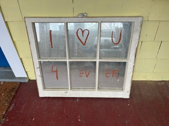 Vintage 6-pane Wooden Window With Mirrors