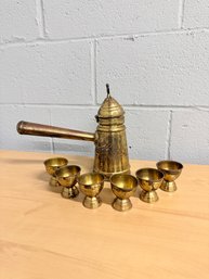 Vintage Brass Set - Traditional Turkish Coffee Set