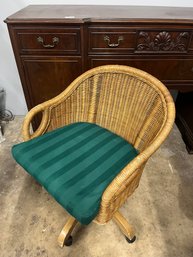 Rattan Swivel Desk Chair