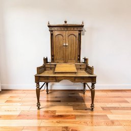 Antique Wooden Secretary Desk, Likely A Primitive Southern Plantation Desk