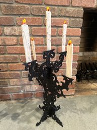 Wood Cutout Glitter Candalobra Decor