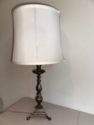 Vintage Table Lamp With White Shade