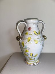 Rustic Garden Earthenware Urn Planter Floral/birds