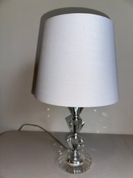 Crystal Small Lamp With White Shade