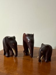 Vintage Wood Elephant Statues