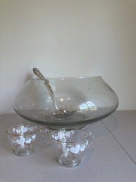 Modern Glass Punch Bowl Set