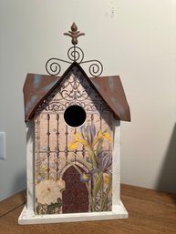 Bird Houses W/ Ceramic Birds