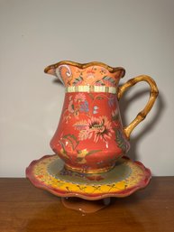 Ceramic Pitcher & Stand