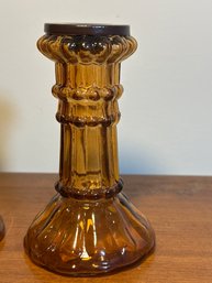 Brown Glass Candle Holder