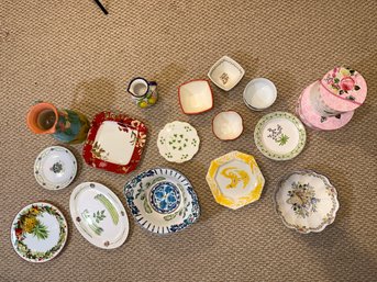 Assorted Colorful, And Colorful And Decorative Serving Bowls And Platters