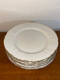 6pcs Dinner Plates Gold Trim