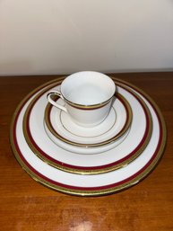 Charter Club Gold & Red Trim Plate Set