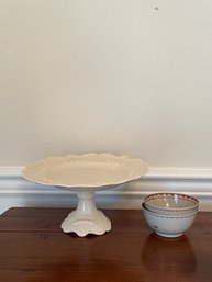 Ceramic Dessert Holder And Small Bowls