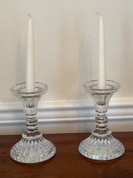 Heavy Glass Set Of Candle Holders