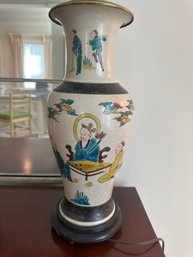 19th Century Chinese Famille Vert Porcelain Vase Table Lamp