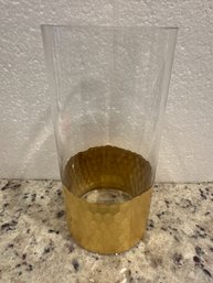 Cylinder Vase With Hammered Gold Bottom