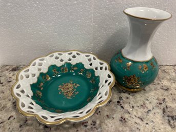 Vintage Hummendorf -west Germany Bowl And Vase