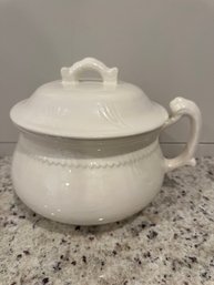 White Ceramic Serving Bowl With Lid