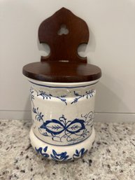 Mid Century Blue Onion Saltbox