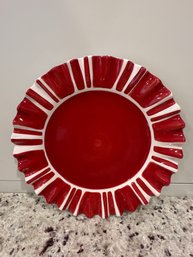 Whimsy Snowman Ruffle Edge Plate