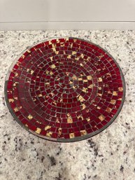 Red Mosiac Plate