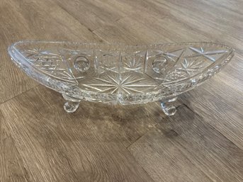 Cut Glass Footed Serving Bowl