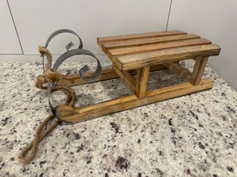 Wood And Metal Decorative Sleigh