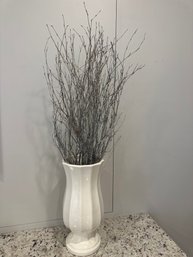 Haegar Ceramic Vase With Silver Decorative Branches