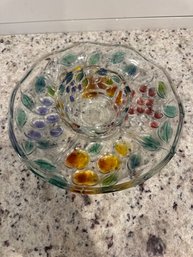 Colorful Fruit Divided Serving Dish With Bowl