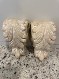 Vintage Beige Leaf Curtain Rod Ornate Hollywood Regency