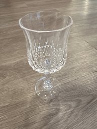 Set Of 6 Cut Glass White Wine Glasses