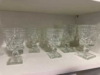 Vintage Indiana Colony Park Lane Wine And Cordial Glasses