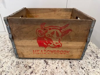 Vintage Meadowbrook Farms Milk Crate