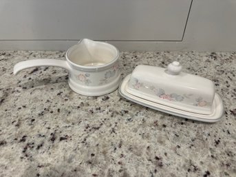 Pfaltzgraff Butter Dish And Gravy Pot