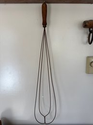 Vintage Twisted Wire Rug Beater With A Wooden Handle