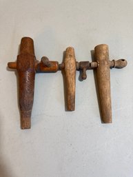 Antique Wooden Barrel Spigots